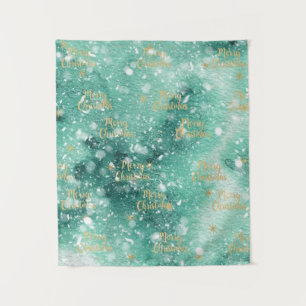 Merry Christmas With Snowflakes Tapestry