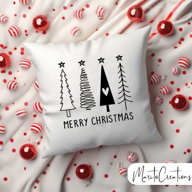 Merry Christmas with Trees,Christmas Season, Home Cushion (Creator Uploaded)