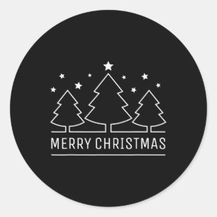 Merry Christmas Women Men Kids Boys Girls Xmas Tre Classic Round Sticker