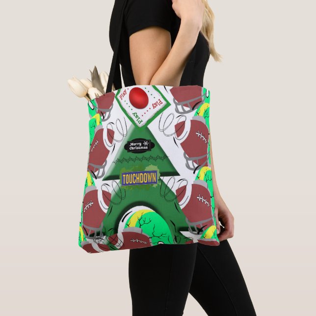 Merry Christmas Women's Tote Bags Football (Close Up)