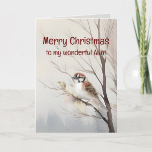 Merry Christmas Wonderful Aunt Watercolor Card