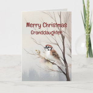 Merry Christmas Wonderful Granddaughter Watercolor Card