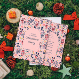 Merry Christmas Woodland Friends in Winter Forest  Invitation