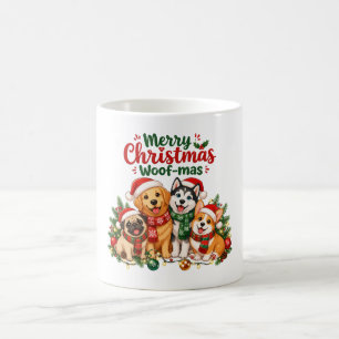 Merry Christmas Woof-mas Dog Lovers Coffee Mug