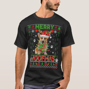 Merry Christmas Woof Sweater Leopard Santa Reindee