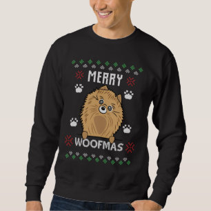 Merry Christmas Woofmas Pomeranian Dog  Ugly Sweatshirt