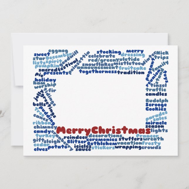 Merry Christmas - Word Cloud - Greetings Card (Front)