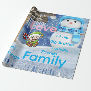 Merry Christmas Wrapping Family Love Friends Wrapping Paper