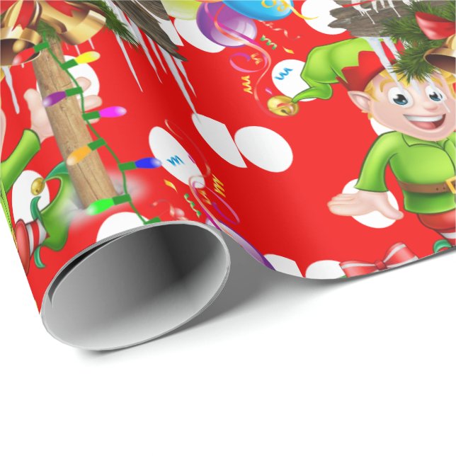 Merry Christmas Wrapping Paper Elf (Roll Corner)