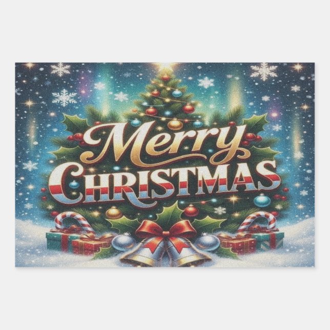 Merry Christmas Wrapping Paper Sheet (Front)