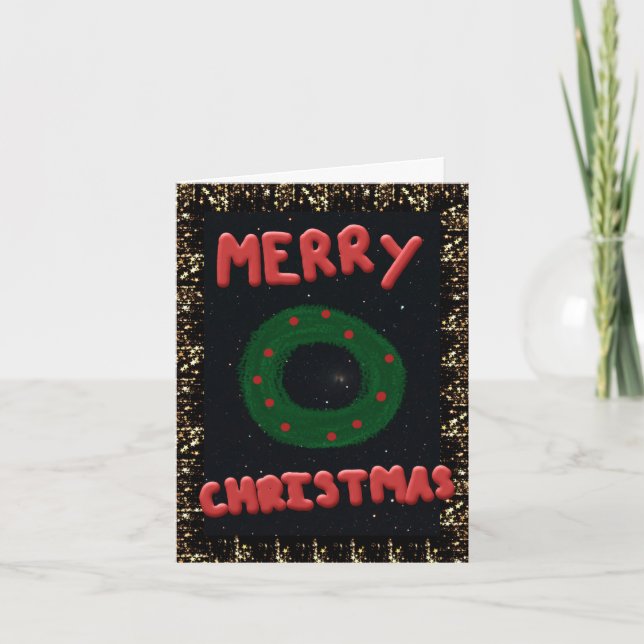 Merry Christmas  wreath  Card (Front)