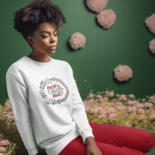 Merry CHRISTmas Wreath Christian Ladies Long T-Shirt