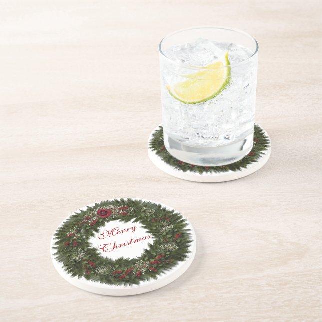 Merry Christmas Wreath Coaster (Side)