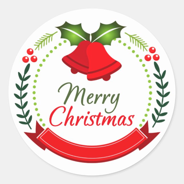 Merry Christmas Wreath Elements Sticker (Front)