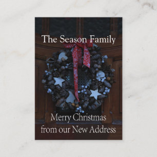 Merry Christmas wreath from our new address Enclosure Card
