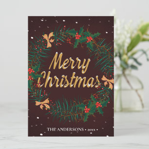 Merry Christmas Wreath    Fun Pet Greeting Holiday Card