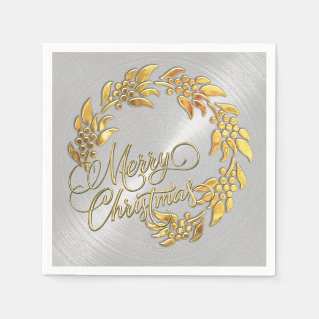 Merry Christmas Wreath Napkin (Front)