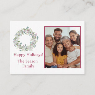 Merry Christmas wreath Photocard Enclosure Card