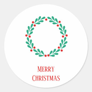 Merry Christmas wreath sticker