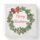 Merry Christmas Wreath with Snowflakes 