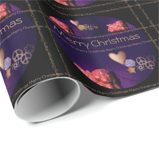 Merry Christmas written in small lines - Ribbon - Wrapping Paper (Roll Corner)