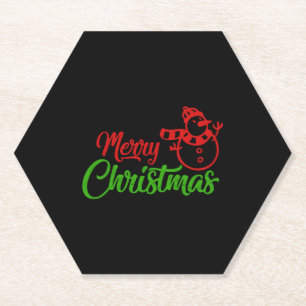 Merry Christmas X Snowman Paper Coaster