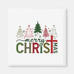 Merry Christmas Xmas Christian Jesus Family Pajama Magnet
