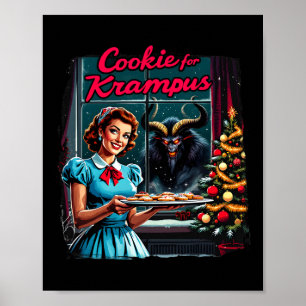 Merry Christmas Xmas Cookies For Krampus Graphic U Poster