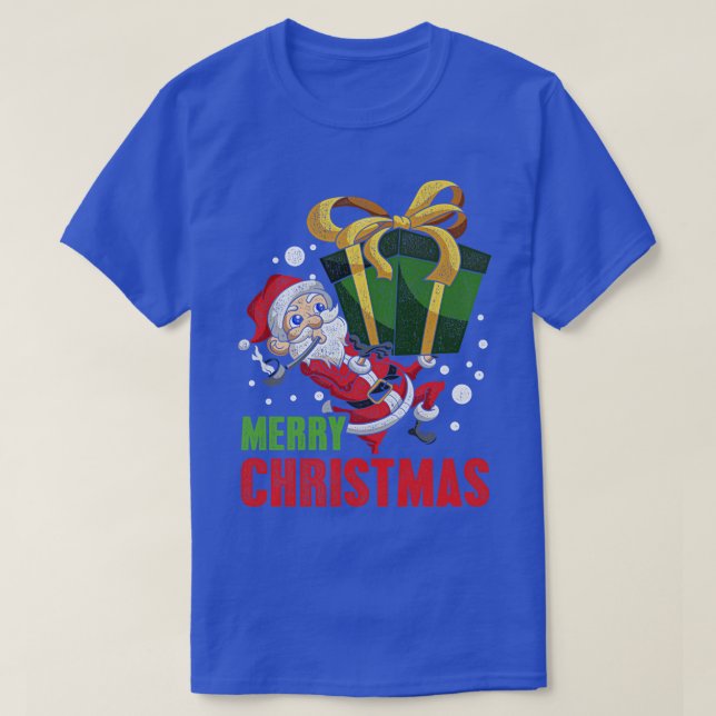 Merry Christmas Xmas Cool Santa T-Shirt (Design Front)