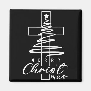 Merry Christmas Xmas Cross Christian Jesus Family Magnet