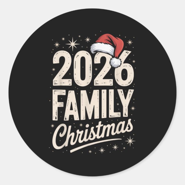 Merry Christmas Xmas Family Matching  Classic Round Sticker (Front)