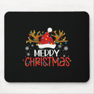 Merry Christmas Xmas Lights Family Matching Pajama Mouse Pad