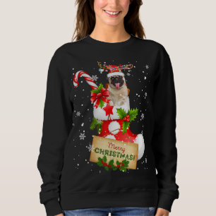Merry Christmas Xmas Lights Santa Reindeer Pug In  Sweatshirt