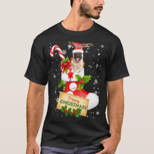 Merry Christmas Xmas Lights Santa Reindeer Pug In  T-Shirt