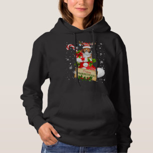 Merry Christmas Xmas Lights Santa Reindeer Sheltie Hoodie