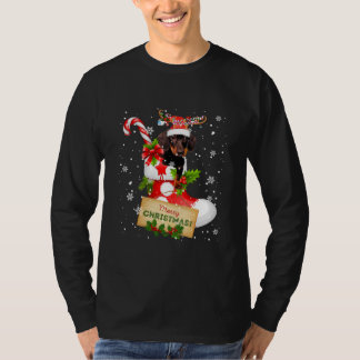 Merry Christmas Xmas Lights Santa Reindeer T-Shirt