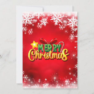 Merry Christmas Xmas Red Green Gold Holiday Love Invitation