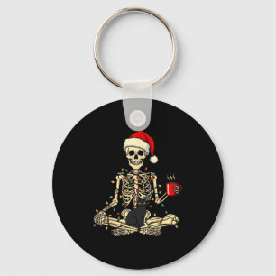 Merry Christmas Xmas Skull Skeleton Funny Matching Key Ring
