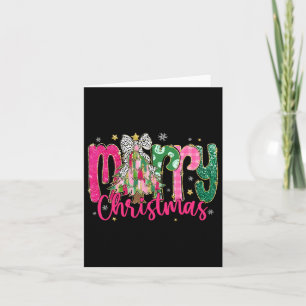 Merry Christmas Xmas Tree Coquette Bow Family Paja Card