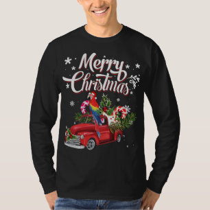 Merry Christmas Xmas Tree Red Truck Parrot Santa H T-Shirt