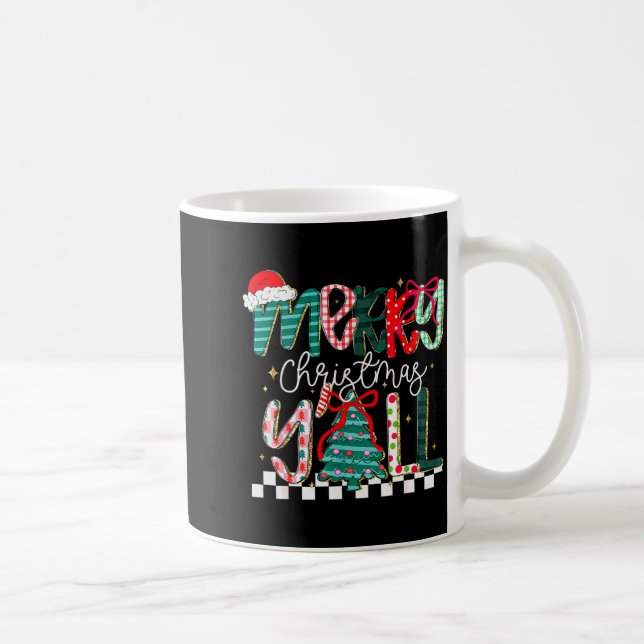 Merry Christmas Y’all Southern Christmas Tree Girl Coffee Mug (Right)