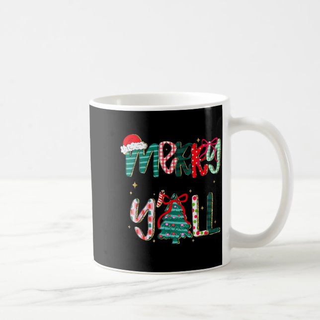 Merry Christmas Y’all Southern Christmas Tree Girl Coffee Mug (Right)