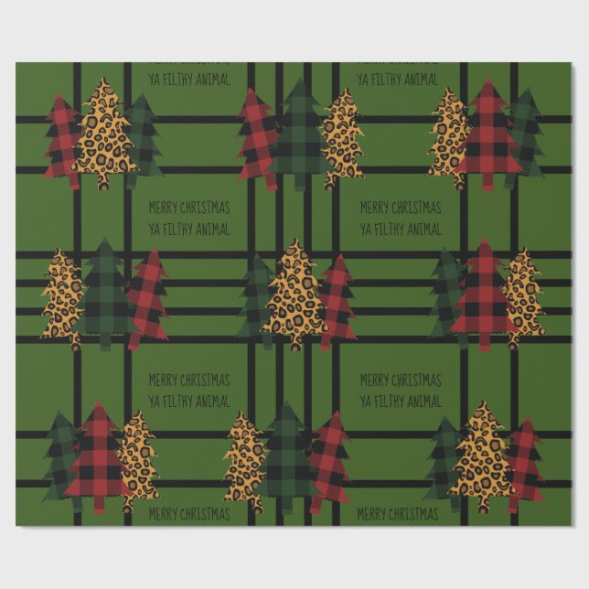 Merry Christmas Ya Filthy Animal Wrapping Paper (Flat)