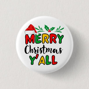 Merry Christmas Y'all 3 Cm Round Badge