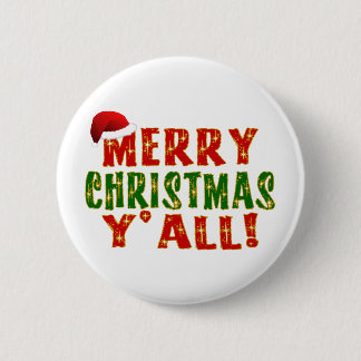 Merry Christmas Y'all! 6 Cm Round Badge