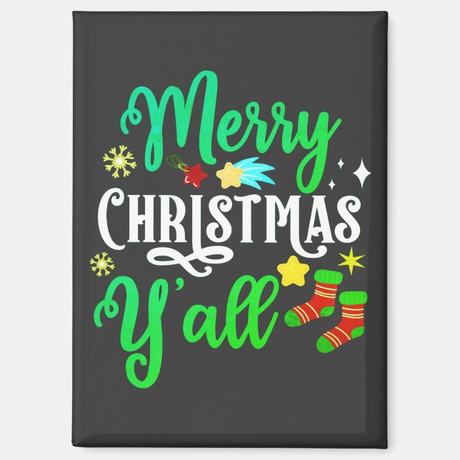 Merry Christmas Y'all-85918 Magnet (Front)