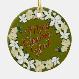 Merry Christmas Y'all Ceramic Ornament