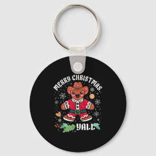 Merry Christmas Yall Christmas Gingerbread Cowboy Key Ring