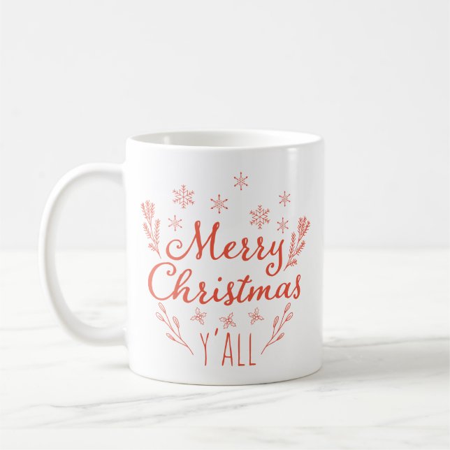Merry Christmas Y'all Coffee Mug (Left)