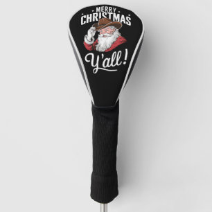 Merry Christmas Y'all Country Cowboy Santa Claus Golf Head Cover